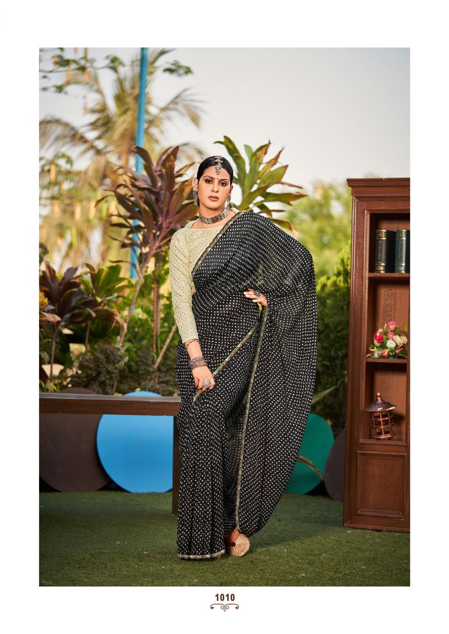 Stavan Smruti Stylish Fancy Designer Party Wear Georgette Saree Collection